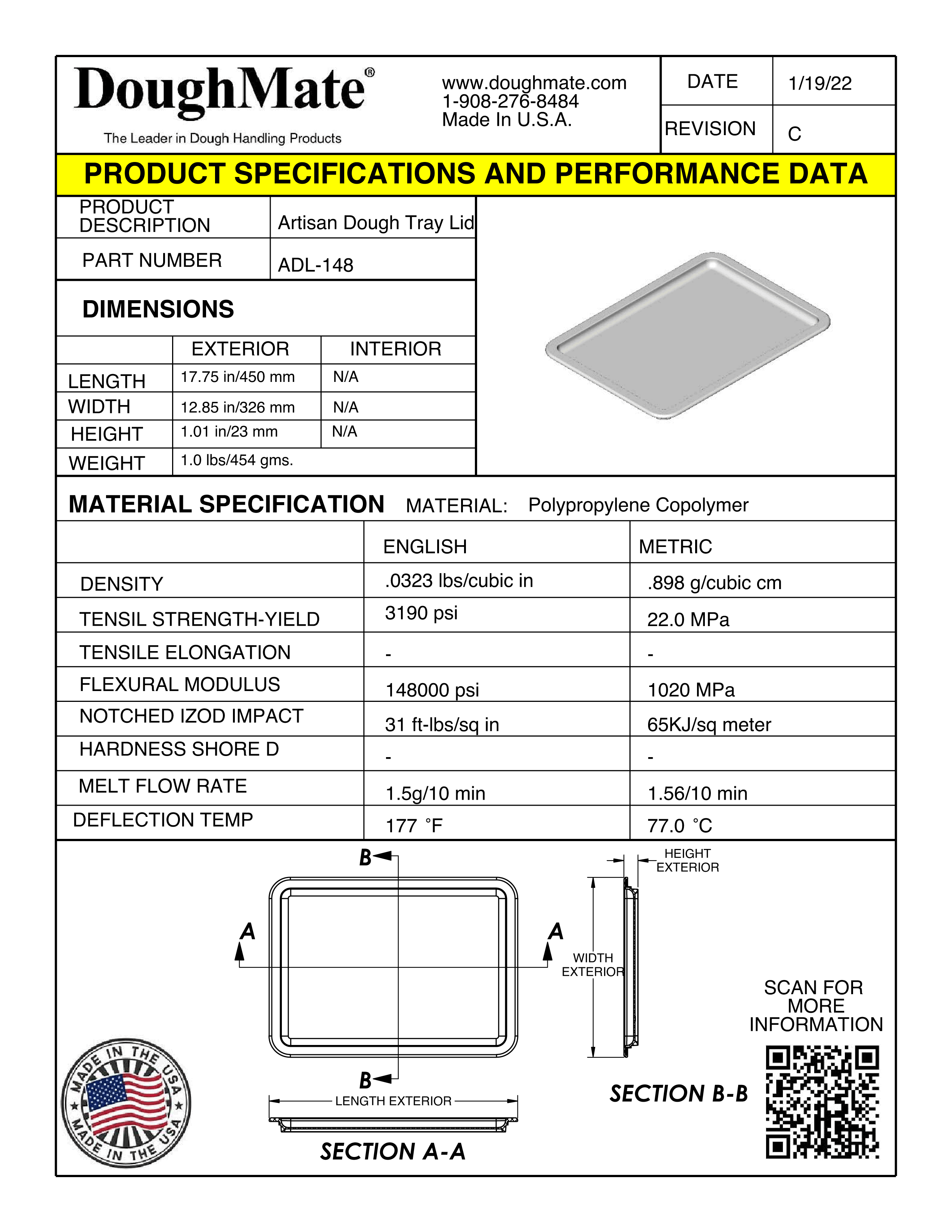 Artisan Tray Lid Product Specifications and Performance