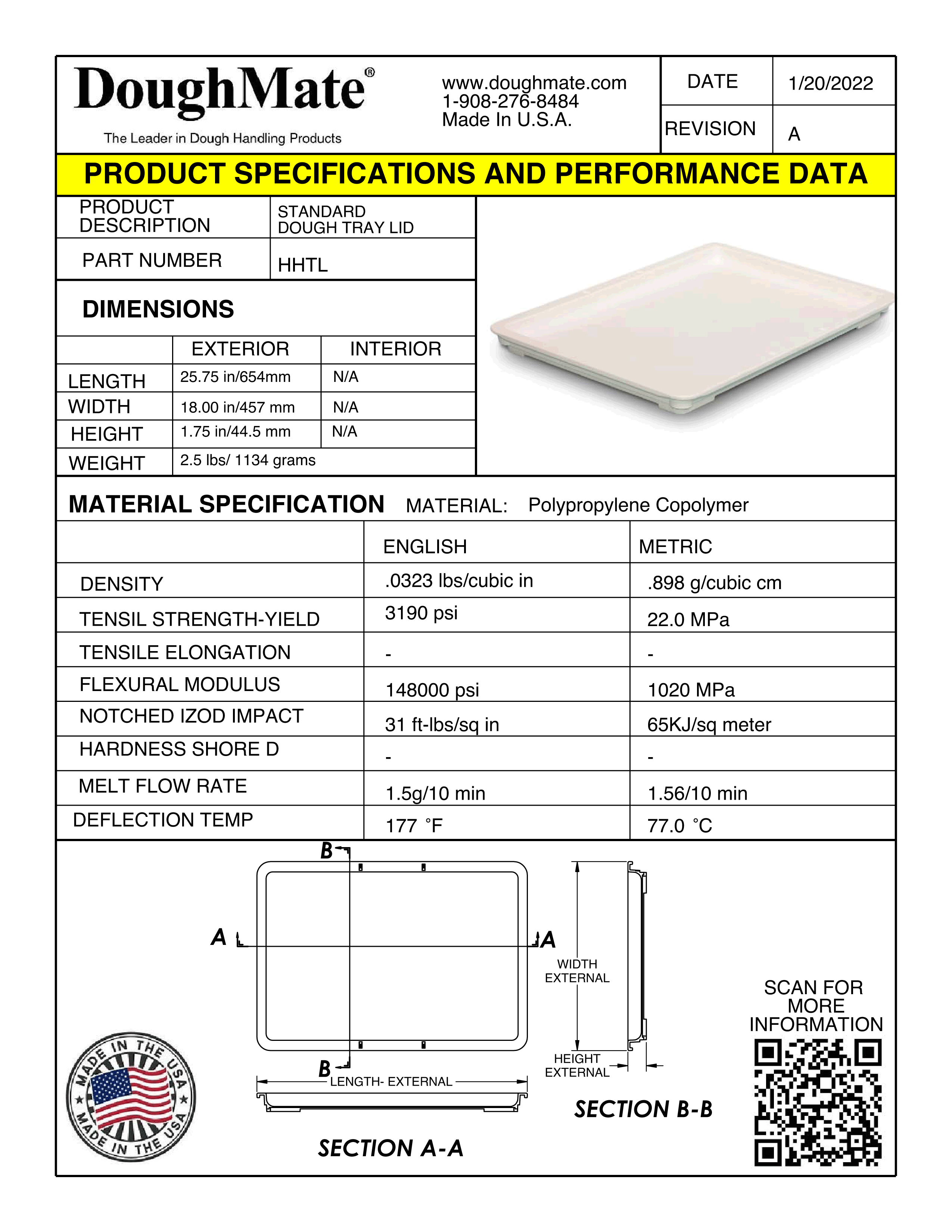 HHTL Lid Product Specifications and Performance
